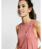 Express Womens Lace-up Shoulder Crew Neck Tank