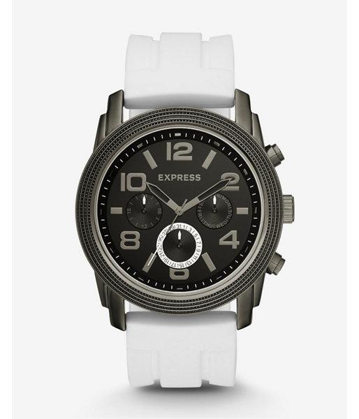 Express Mens White Rivington Oversized Multi-function Watch