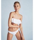 Express Womens Asymmetrical Ruffle Bandeau Bikini Top