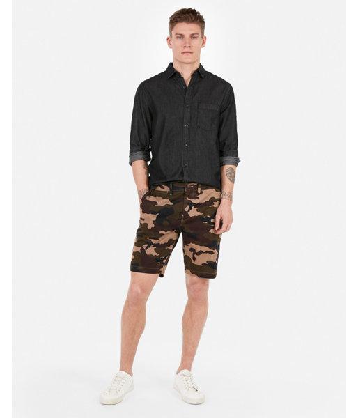 Express Mens Slim 9 Inch Print Stretch+