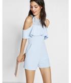 Express Cold Shoulder Lace Yoke Romper