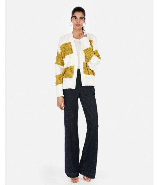Express Womens Striped Cropped Cozy Chenille Cover-up