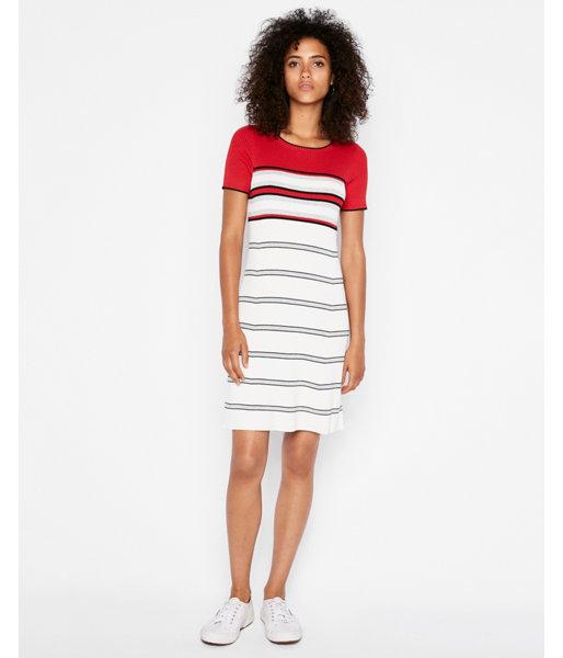 Express Womens Ribbed Crew Neck A-line Dress