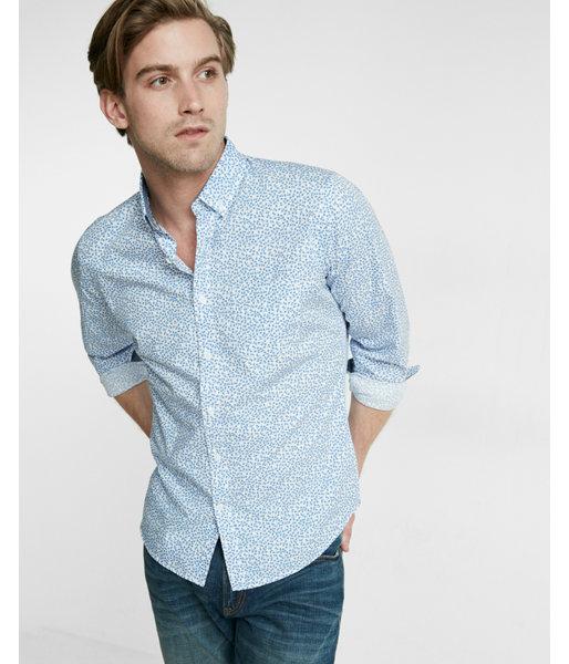 Express Mens Soft Wash Tree Print Button Down