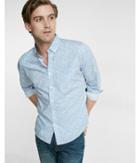 Express Mens Soft Wash Tree Print Button Down