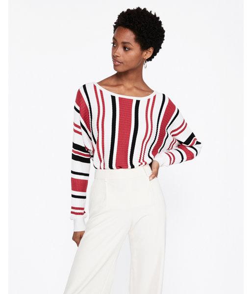 Express Womens Striped Horizontal Ribbed Dolman