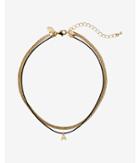 Express Womens Gold And Black Block A Initial Choker Necklace