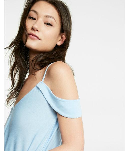 Express Womens Off The Shoulder V-neck Tank