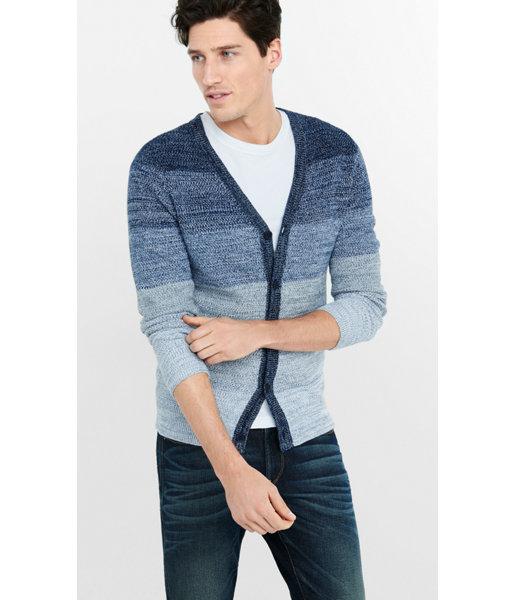 Express Men's Sweaters & Cardigans Ombre V-neck Cardigan
