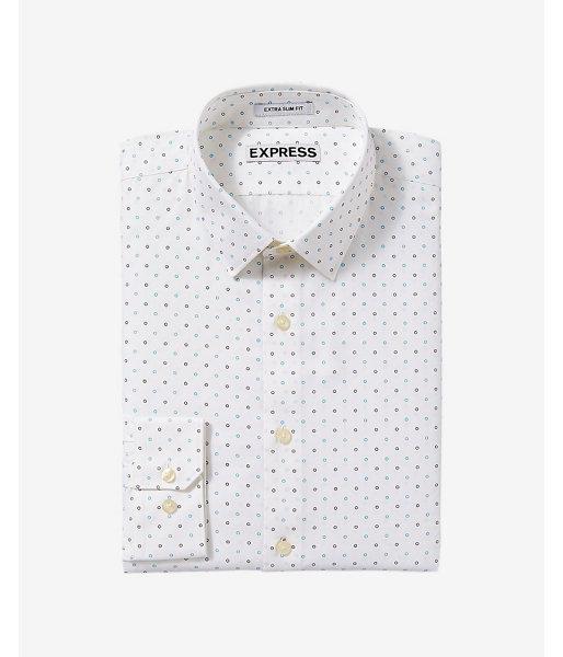 Express Mens Slim Open Dot Print Dress
