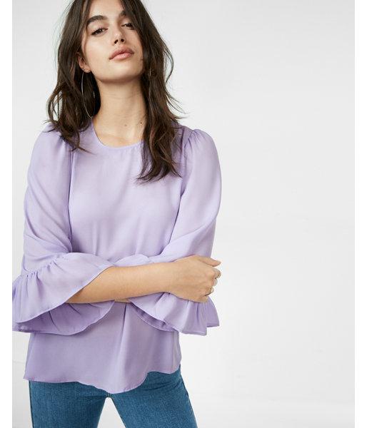 Express Womens Ruffle Flare