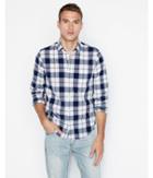 Express Womens Slim Soft Wash Plaid Button-down