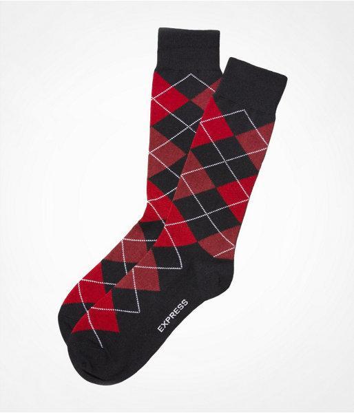 Mens Argyle Dress Socks Bordeaux