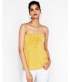 Express Womens Ruched Tie Front Halter Tube Top