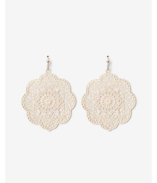Express Womens Filigree Flower Drop Earrings