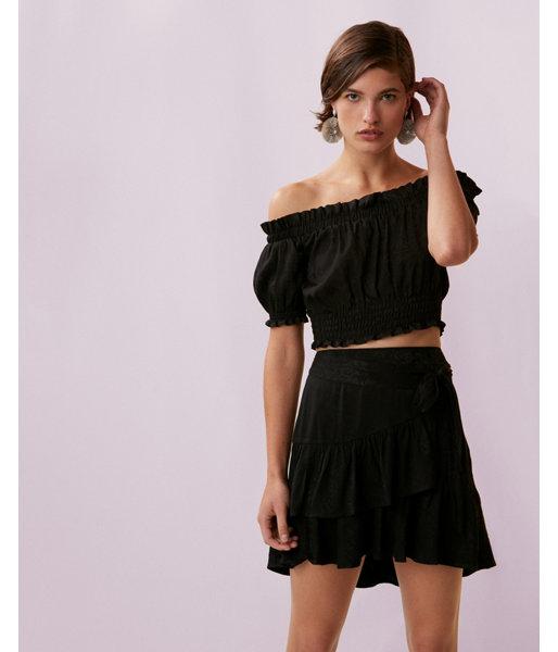 Express Womens Floral Off The Shoulder Cropped Top