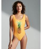 Express Womens Graphic High Leg One-piece