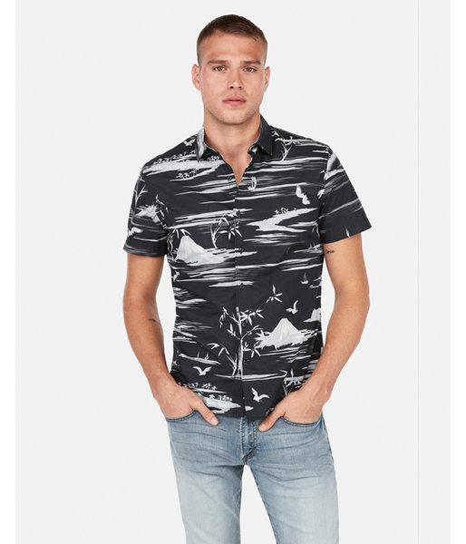 Express Mens Slim Short Sleeve Bird