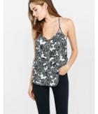 Express Womens Chalkboard Floral Sequin Embellished T-back Cami