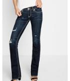 Express Womens Low Rise Thick Stitch Distressed Barely Boot Jeans