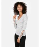 Express Womens Express One Eleven Brush Strappy X Sleeve Ribbed Top