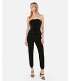 Express Womens Strapless Cinched Tie Front Peplum Top