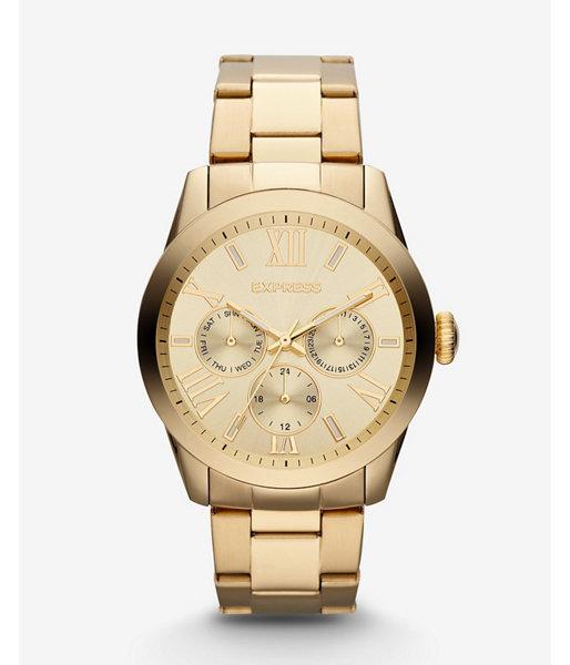 Express Mens Multi-function Watch - Gold