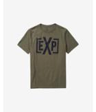 Express Mens Olive Striped Monogram Graphic T-shirt