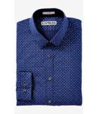 Express Men's Shirts Fitted Dotted Grid Print Blue