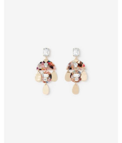 Express Womens Stone Embellished Resin Teardrop Earrings