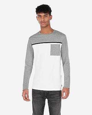 Express Mens Color Block Pocket Jersey T-shirt