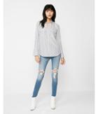 Express Womens Geometric Print City Shirt By Express