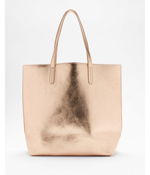 Express Womens Metallic Tote With Wristlet