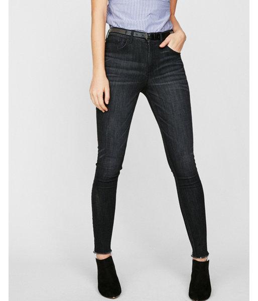 Express Womens Black High Waisted Denim Perfect Stretch+