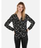 Express Womens Holiday Print Two Pocket Zip Front Chelsea Popover