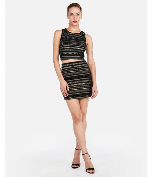 Express Womens Metallic High Neck Abbreviated Tank