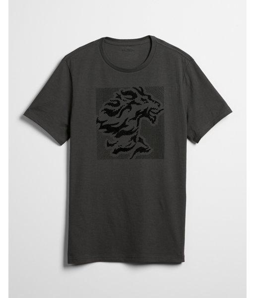 Express Mens Raised Velvet Lion Graphic Tee