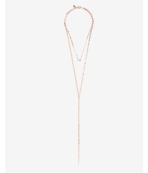 Express Womens Bronze Dotted Disc Hi-lo Necklace
