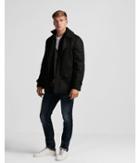 Express Mens Black Recycled Wool Water-resistant Peacoat