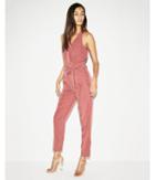 Express Womens Belted Surplice Jumpsuit
