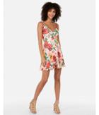 Express Womens Floral Satin Surplice Fit And Flare