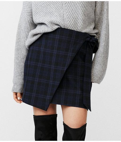 Express Womens Petite Plaid Tie Wrap