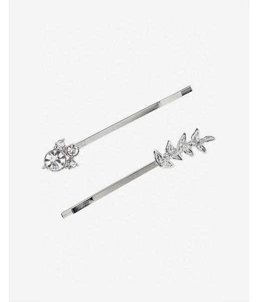 Express Womens Mismatched Mini Leaf Bobby Pins -
