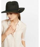 Express Womens Marled Chevron Weave Fedora With Tassels