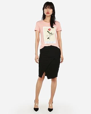 Express Womens No Limits Rose Graphic Easy Tee