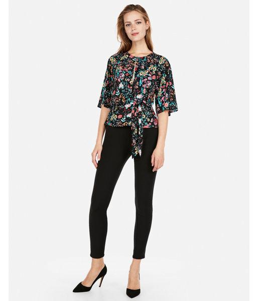 Express Womens Floral Tie Front Flutter