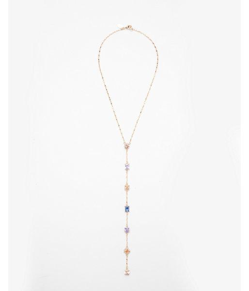 Express Womens Multicolor Stone Y Necklace