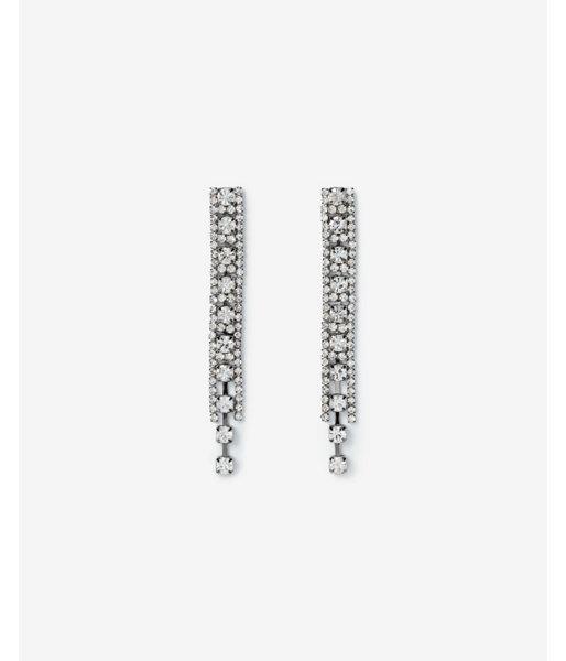 Express Womens Triple Rhinestone Linear Drop Earrings