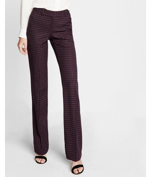 Express Womens Low Rise Plaid Barely Boot Editor Pant