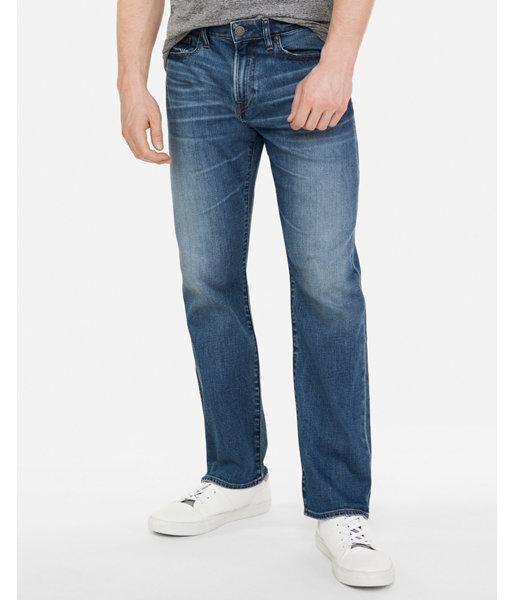 Express Mens Classic Boot Medium Wash Stretch Soft Cotton Jeans